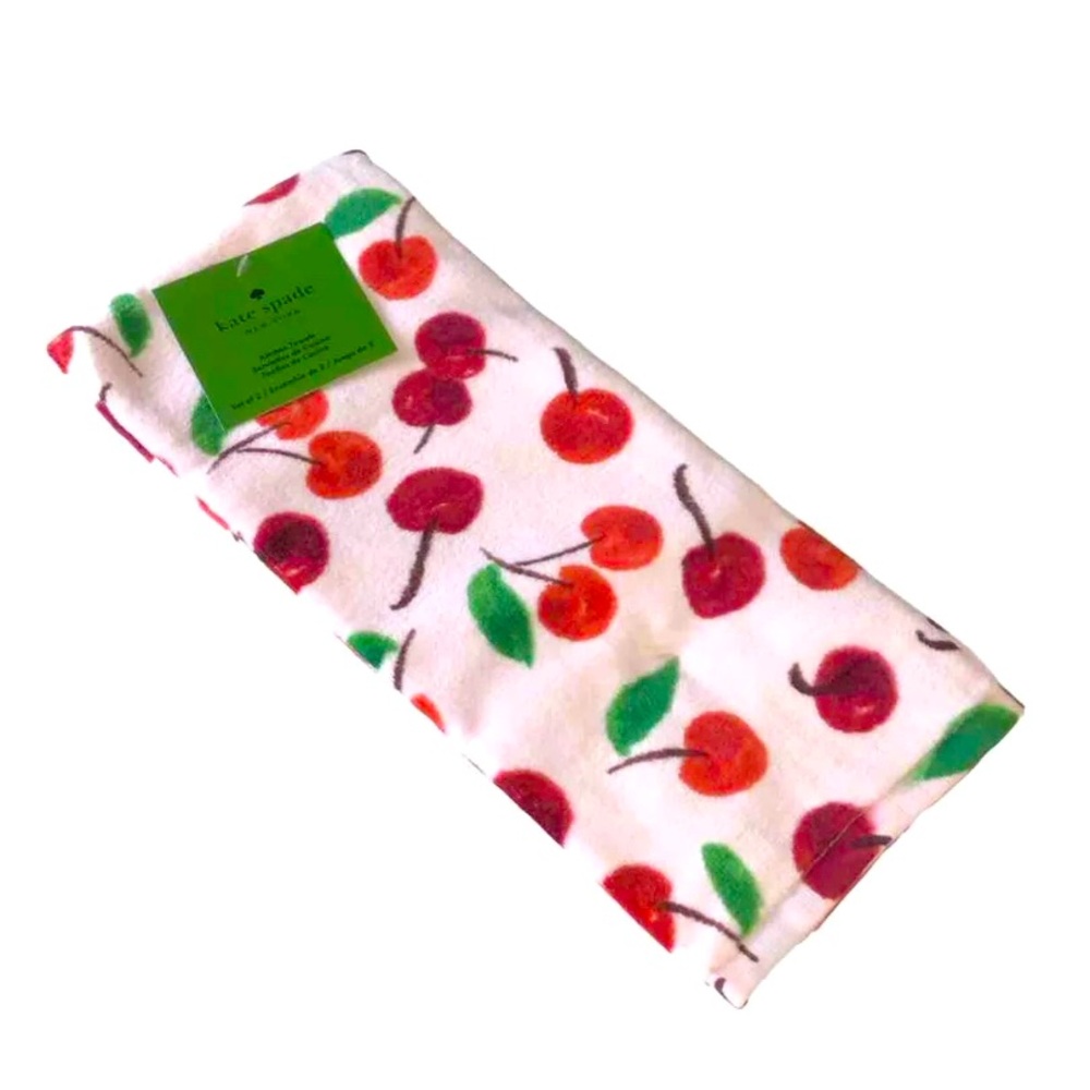 NWT KATE SPADE Cherry Kitchen Towels - Set of 2